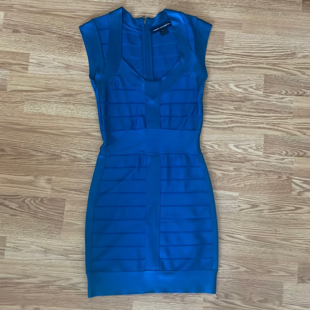 French Connection blue bandage dress